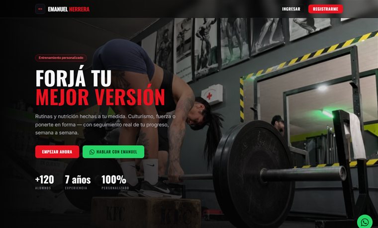 Plataforma de entrenamiento de Emanuel Herrera