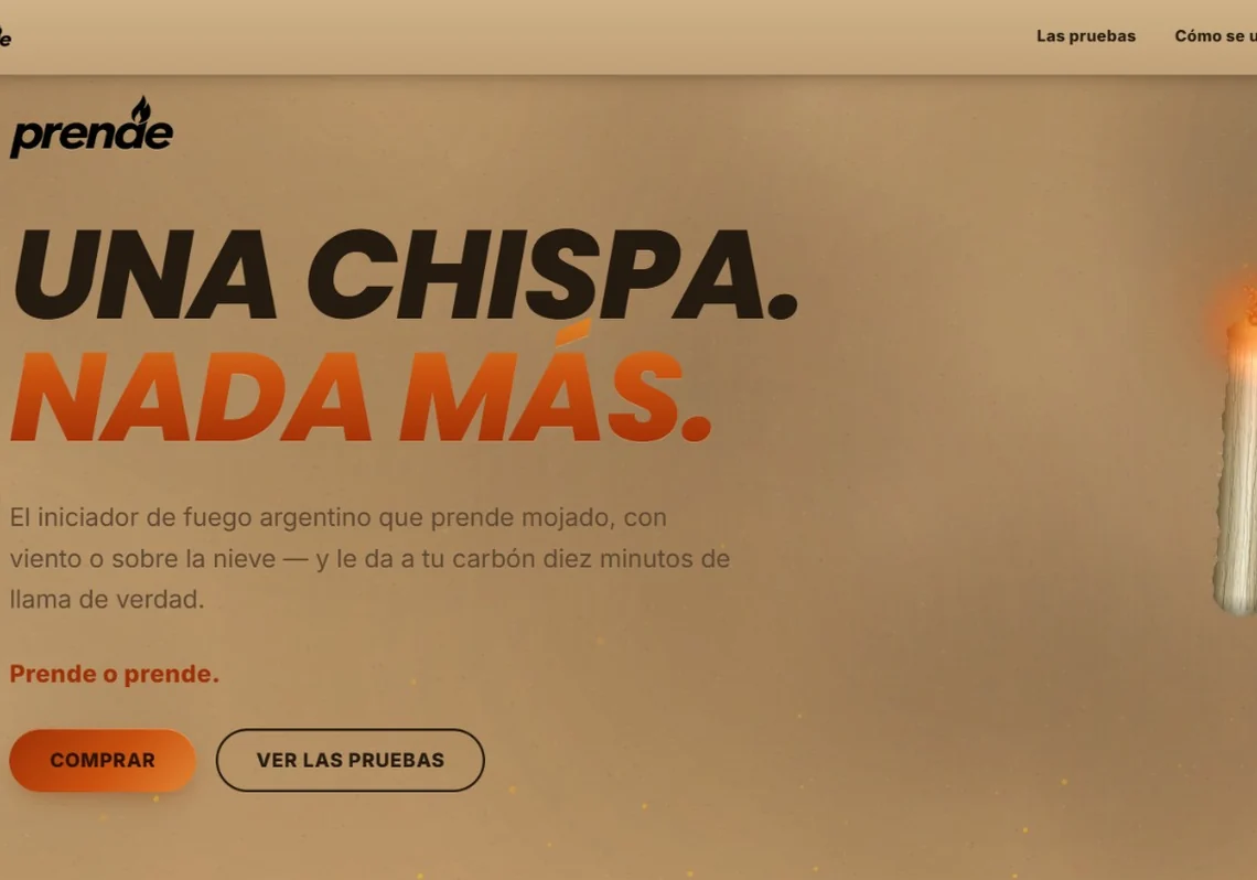 Sitio web de Prende, iniciador de fuego